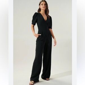 NWT Sugarlips Go Getter Wide Leg Surplice Jumpsuit